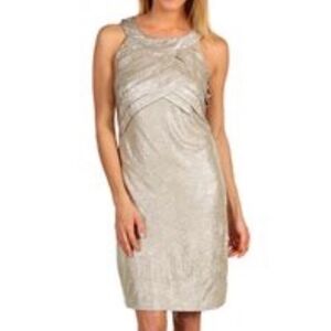 Max & Cleo Gold Dress 100% Polyester Size 6